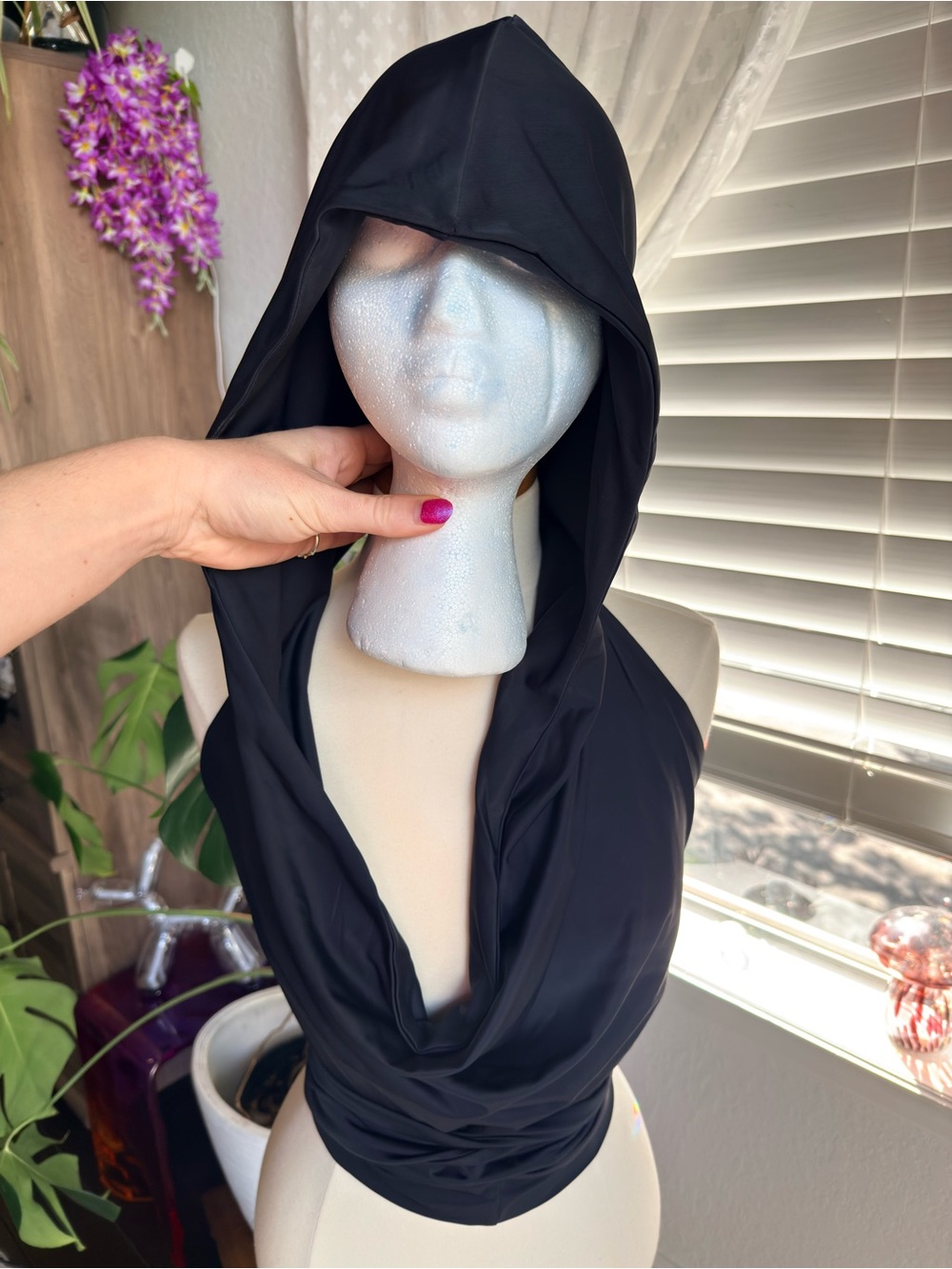 Black Hooded Swim Top - Women Swim